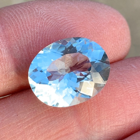 💎 CERTIFIED 6.69 CRT~Natural Aquamarine Oval Brilliant Cut Gemstone - Picture 13 of 17